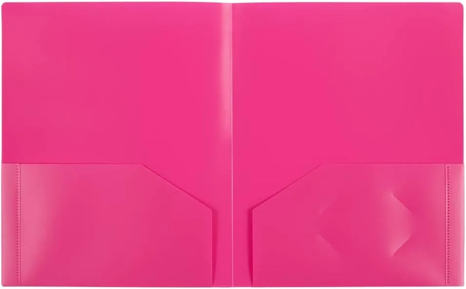 JAM Paper Heavy-Duty 2-Pocket Plastic Presentation Folders - Letter Size