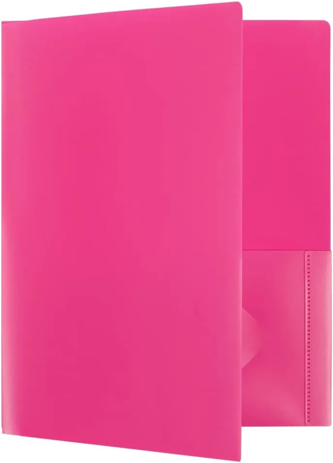 JAM Paper Heavy-Duty 2-Pocket Plastic Presentation Folders - Letter Size