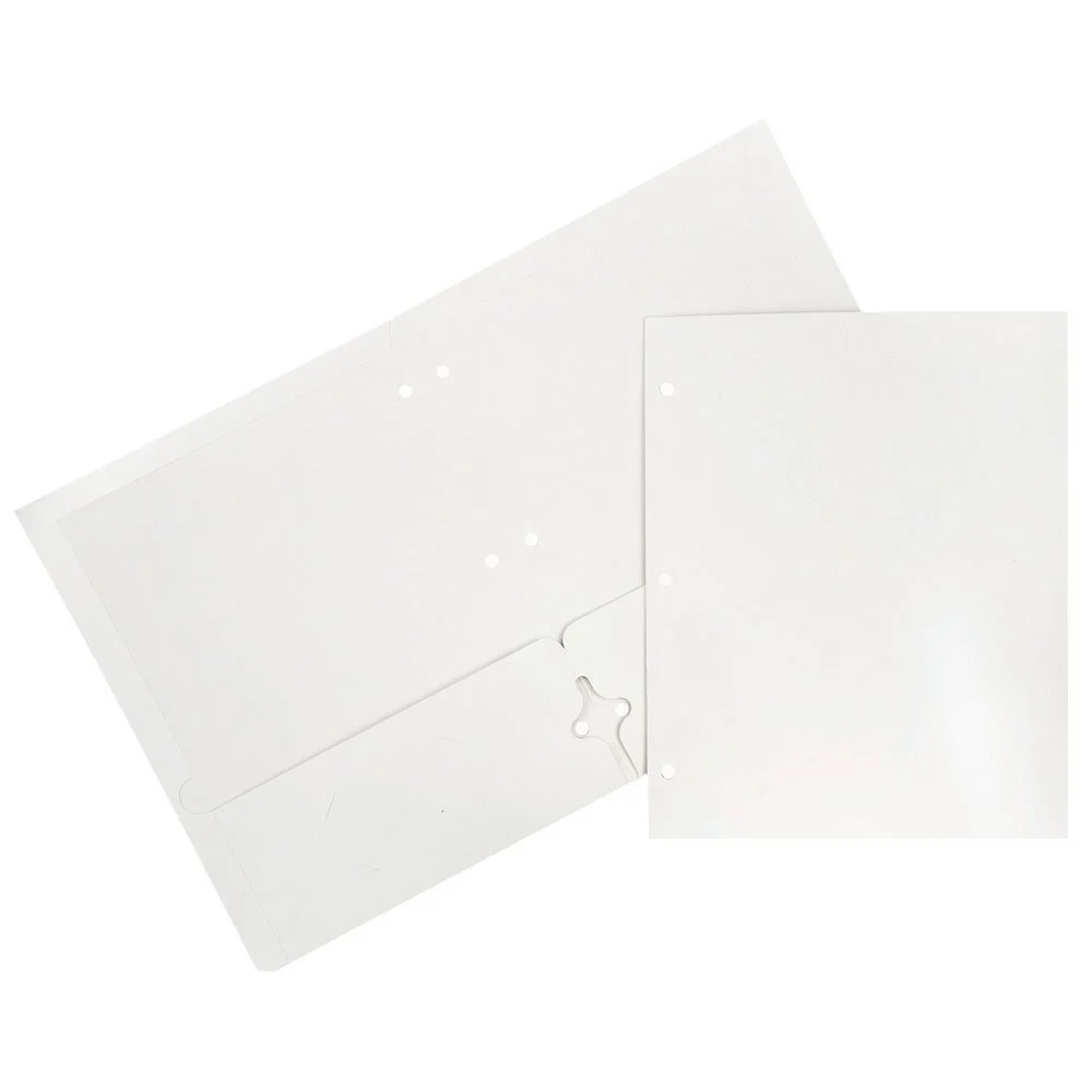 JAM PAPER Laminated Two-Pocket Glossy 3-Hole Letter Size Folders