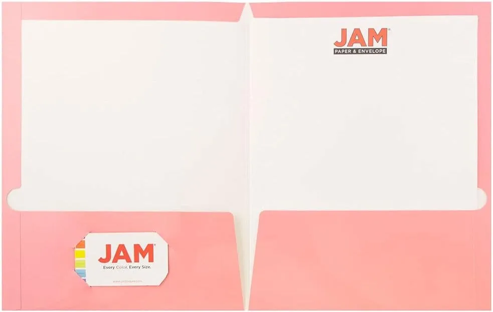 JAM PAPER Laminated Two-Pocket Glossy Presentation Folders - Letter Size