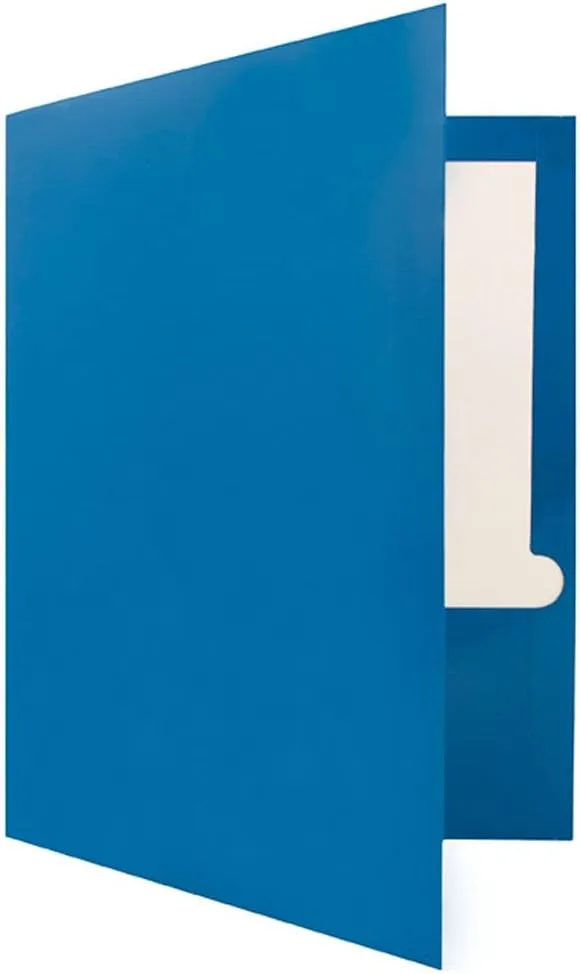 JAM PAPER Laminated Two-Pocket Glossy Presentation Folders - Letter Size