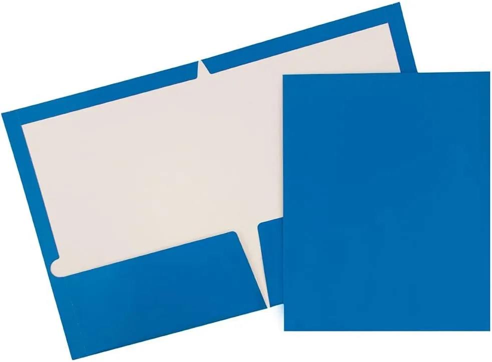 JAM PAPER Laminated Two-Pocket Glossy Presentation Folders - Letter Size
