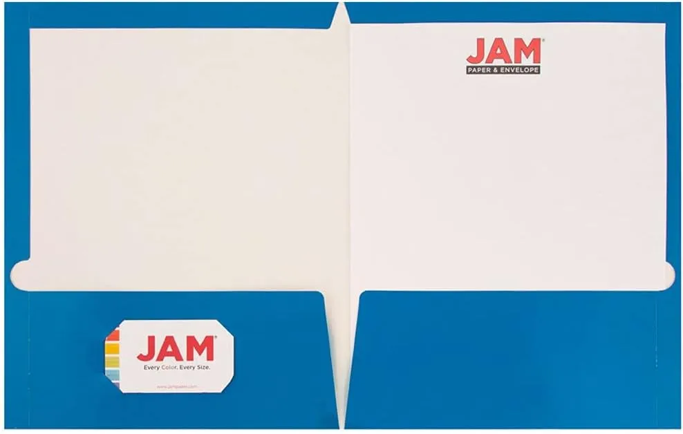 JAM PAPER Laminated Two-Pocket Glossy Presentation Folders - Letter Size