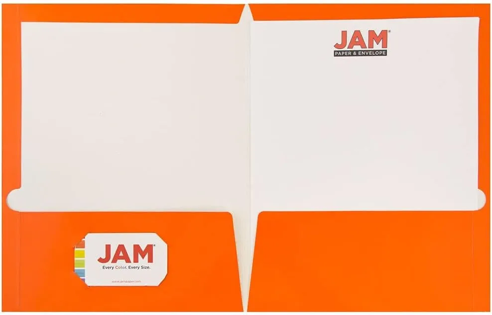 JAM PAPER Laminated Two-Pocket Glossy Presentation Folders - Letter Size