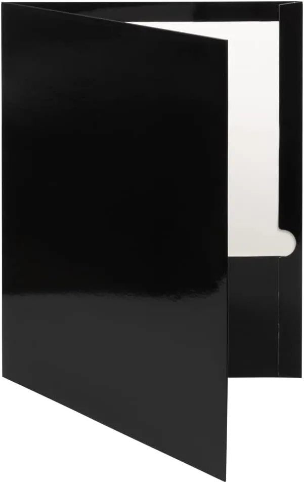 JAM PAPER Laminated Two-Pocket Glossy Presentation Folders - Letter Size