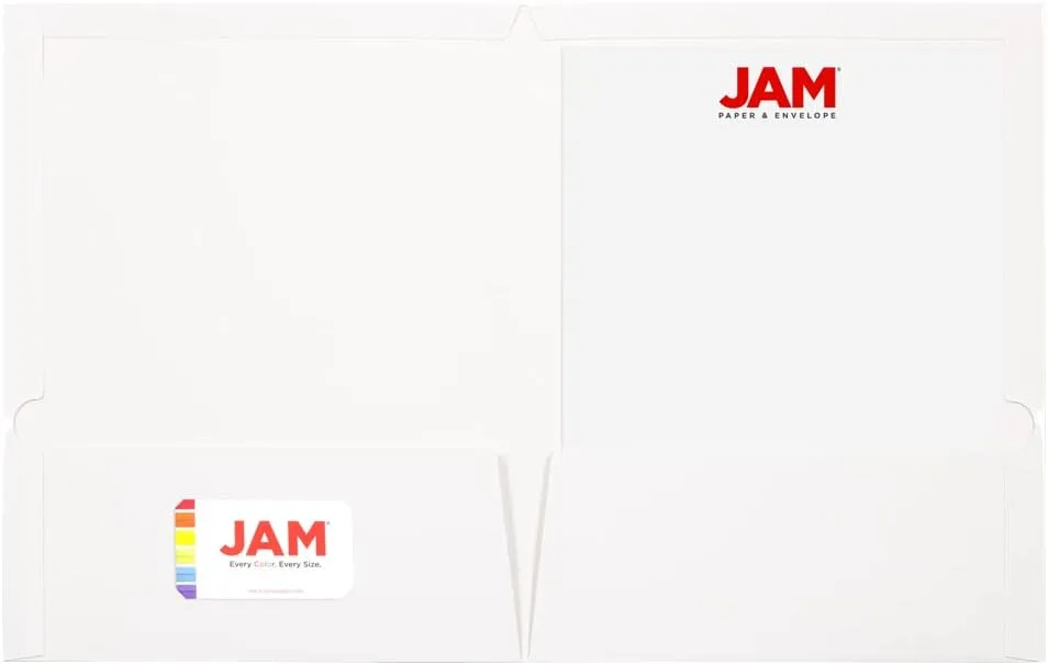 JAM PAPER Laminated Two-Pocket Glossy Presentation Folders - Letter Size
