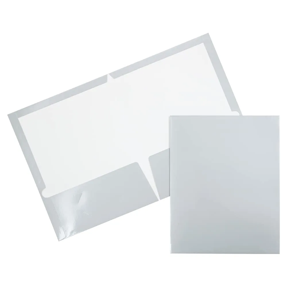 JAM PAPER Laminated Two-Pocket Glossy Presentation Folders - Letter Size