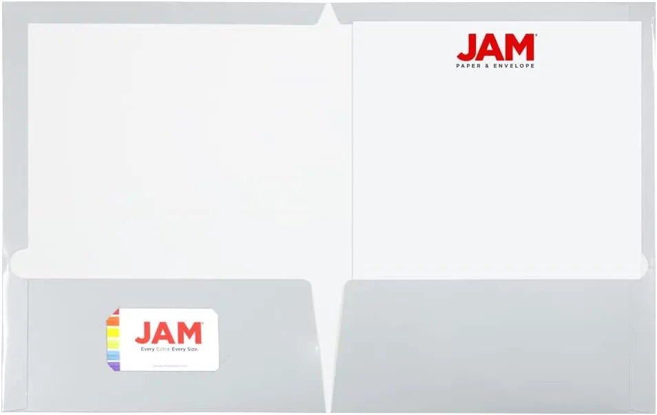 JAM PAPER Laminated Two-Pocket Glossy Presentation Folders - Letter Size
