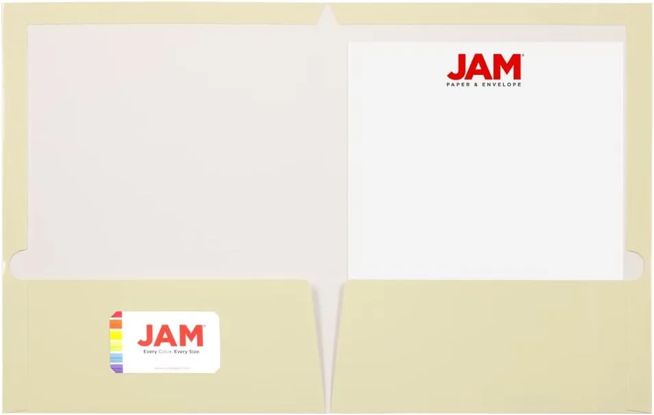 JAM PAPER Laminated Two-Pocket Glossy Presentation Folders - Letter Size