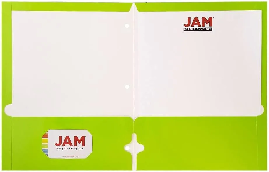 JAM PAPER Laminated Two-Pocket Glossy 3-Hole Letter Size Folders