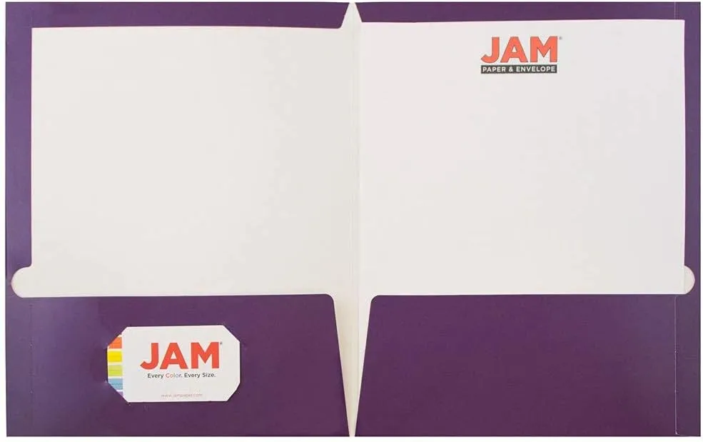 JAM PAPER Laminated Two-Pocket Glossy Presentation Folders - Letter Size