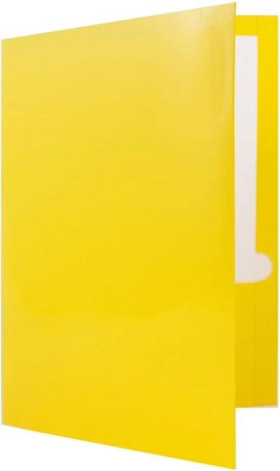 JAM PAPER Laminated Two-Pocket Glossy 3-Hole Letter Size Folders