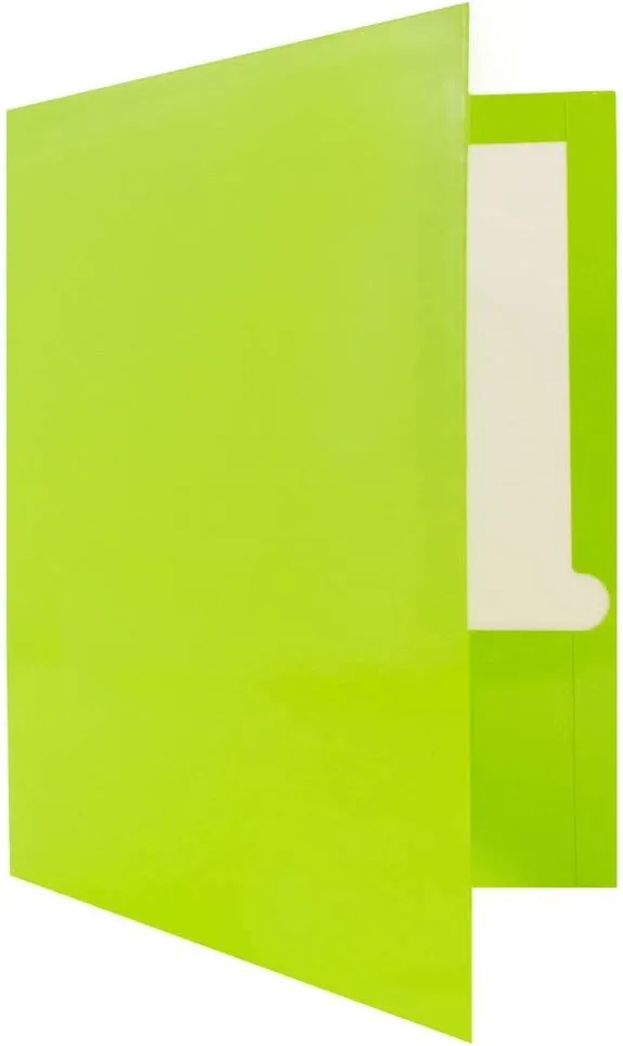 JAM PAPER Laminated Two-Pocket Glossy Presentation Folders - Letter Size