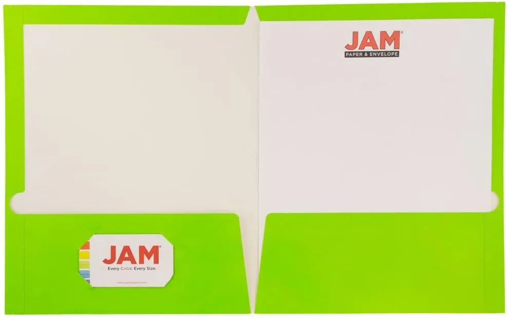 JAM PAPER Laminated Two-Pocket Glossy Presentation Folders - Letter Size
