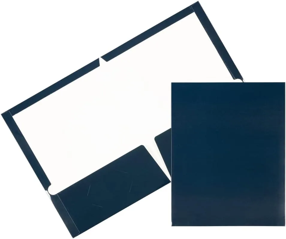 JAM PAPER Laminated Two-Pocket Glossy Presentation Folders - Letter Size