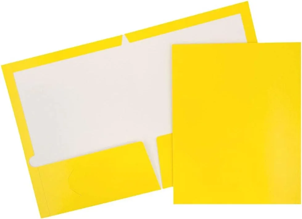 JAM PAPER Laminated Two-Pocket Glossy Presentation Folders - Letter Size