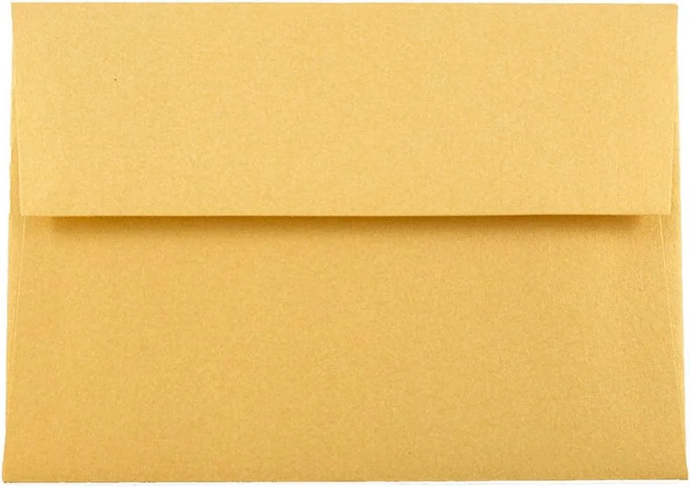 JAM PAPER Metallic Invitation Envelopes - Gold Stardream - 25/Pack