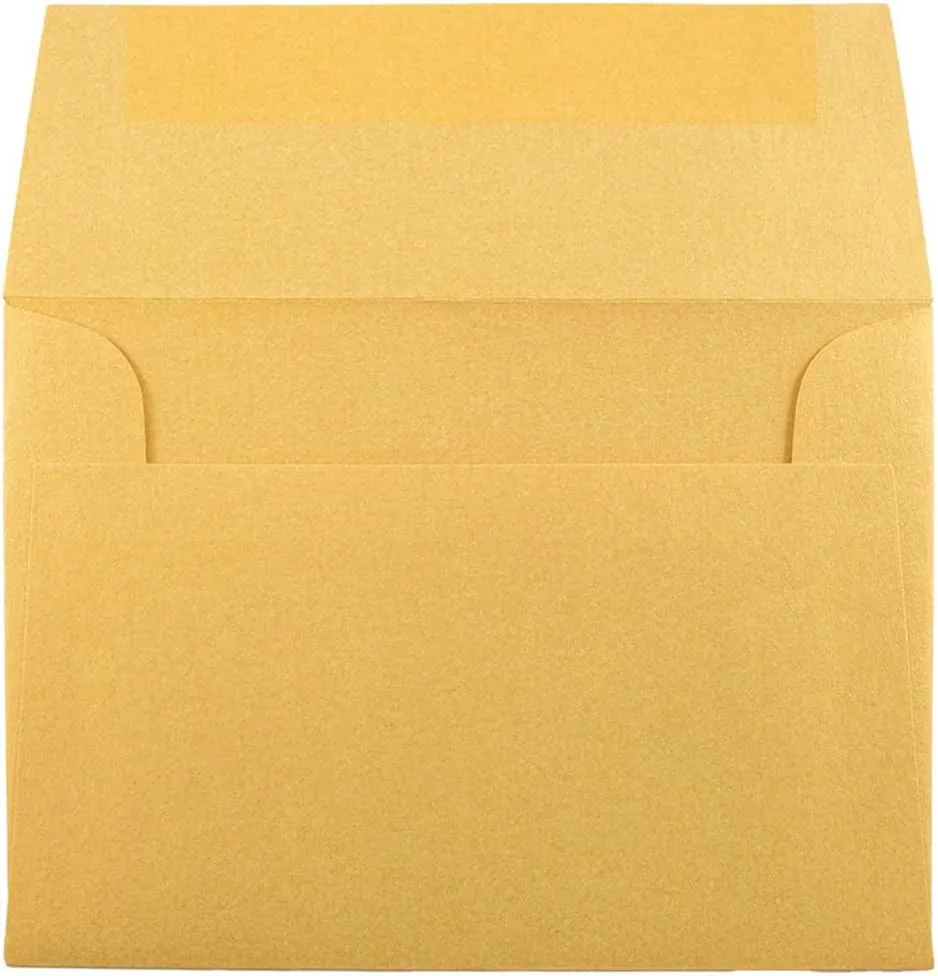 JAM PAPER Metallic Invitation Envelopes - Gold Stardream - 25/Pack