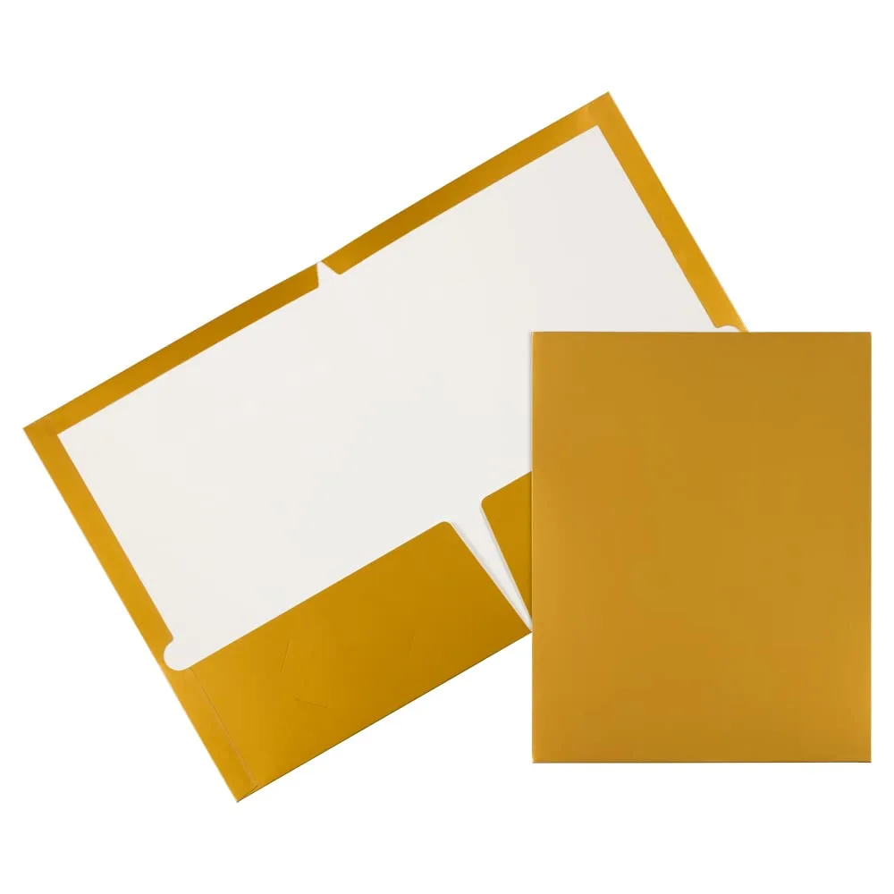JAM PAPER Laminated Two-Pocket Glossy Presentation Folders - Letter Size