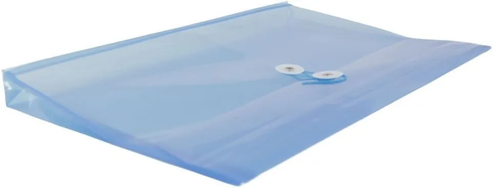 JAM PAPER Plastic Envelopes with Button & String Tie Closure - 12 Pack