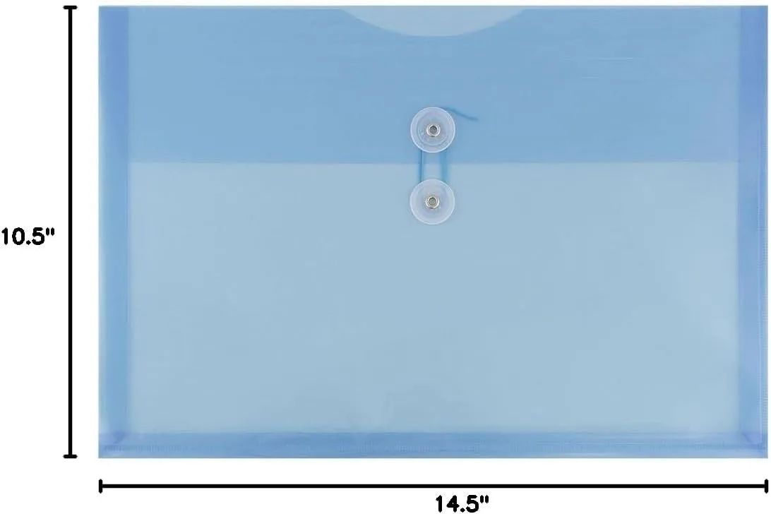 JAM PAPER Plastic Envelopes with Button & String Tie Closure - 12 Pack