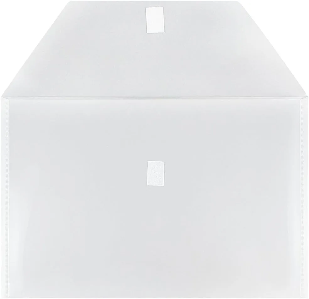 JAM PAPER Plastic Booklet Envelopes with Hook & Loop Closure - Pack of 12