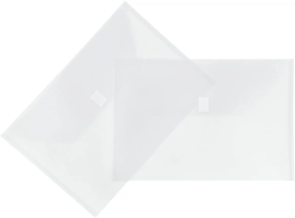 JAM PAPER Plastic Booklet Envelopes with Hook & Loop Closure - Pack of 12