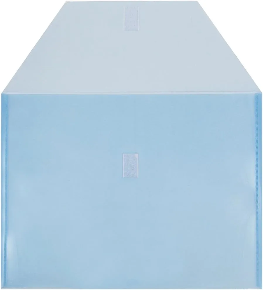 JAM PAPER Plastic Booklet Envelopes with Hook & Loop Closure - Pack of 12