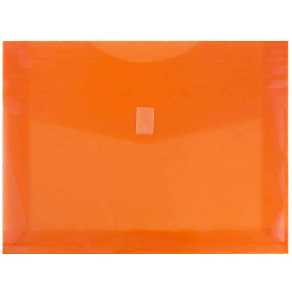 JAM PAPER Plastic Booklet Expansion Envelopes with Hook & Loop Closure - Letter