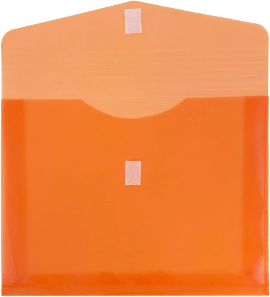 JAM PAPER Plastic Booklet Expansion Envelopes with Hook & Loop Closure - Letter