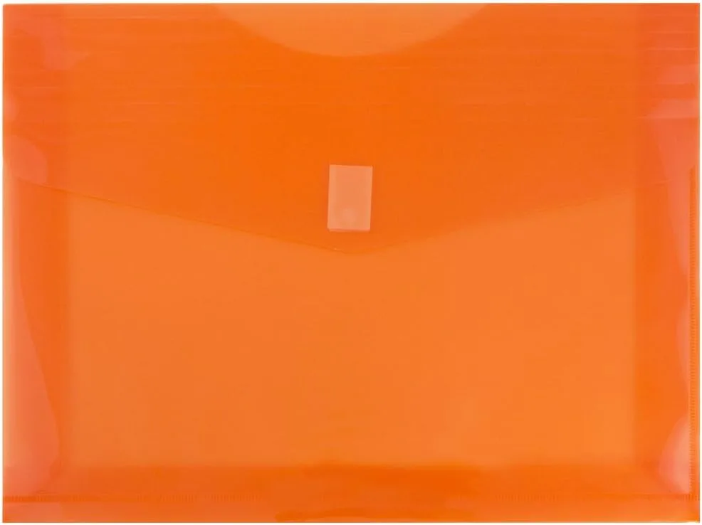 JAM PAPER Plastic Booklet Expansion Envelopes with Hook & Loop Closure - Letter