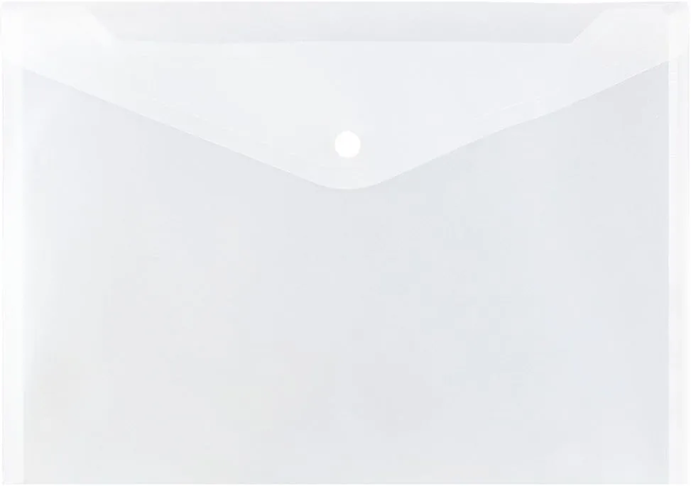 JAM PAPER Plastic Booklet Envelopes with Snap Closure - Clear