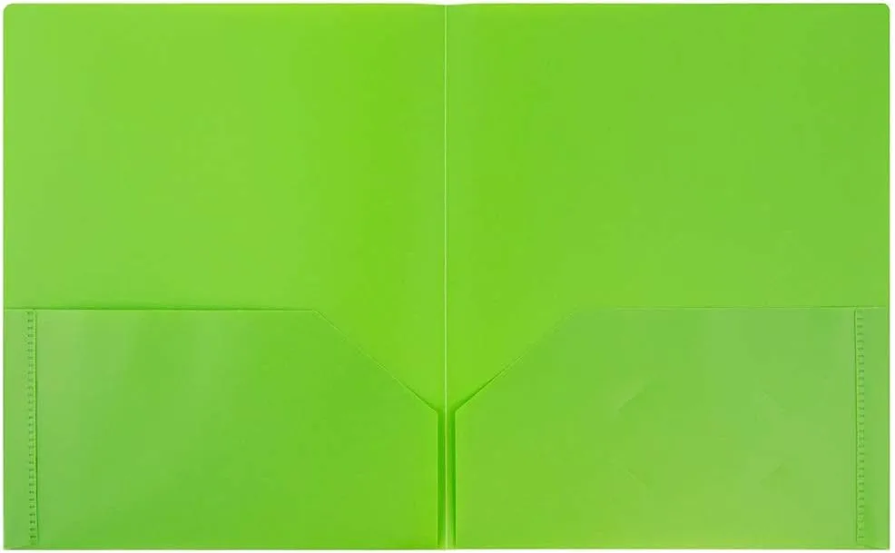 JAM Paper Plastic 2-Pocket POP Folders