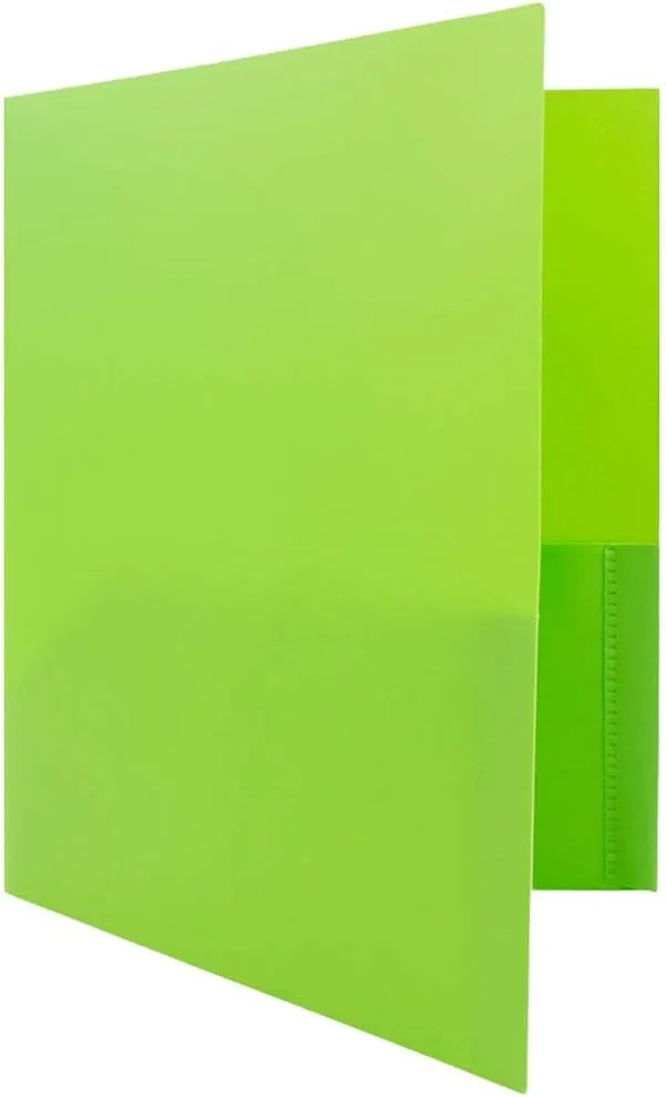 JAM Paper Plastic 2-Pocket POP Folders