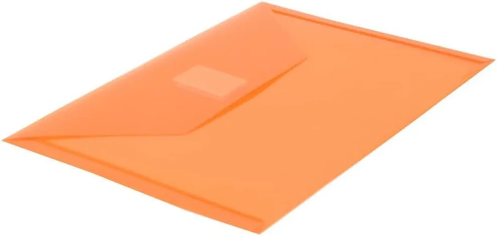 JAM PAPER Plastic Booklet Envelopes with Hook & Loop Closure - Pack of 12