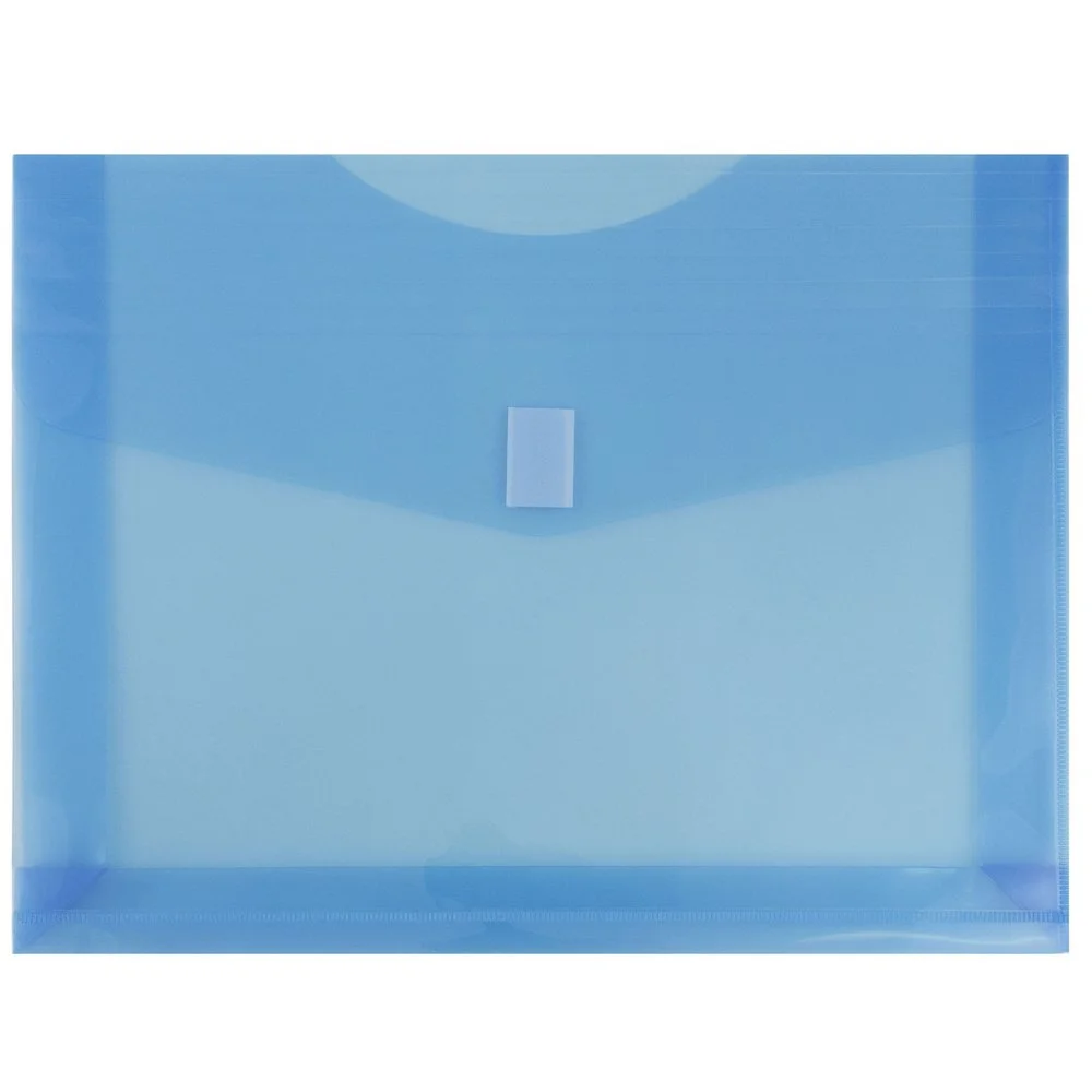 JAM PAPER Plastic Booklet Expansion Envelopes with Hook & Loop Closure - Letter