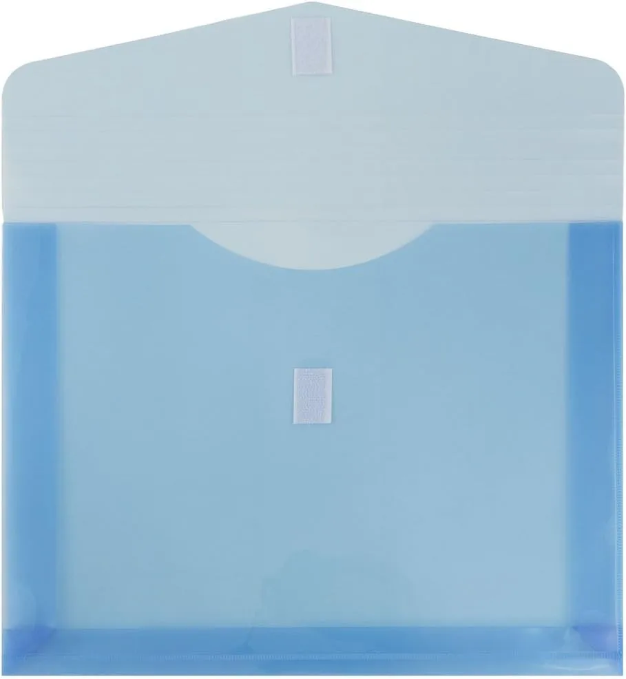 JAM PAPER Plastic Booklet Expansion Envelopes with Hook & Loop Closure - Letter