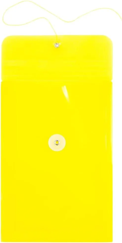 JAM PAPER Open-End Plastic Envelopes, Button & String
