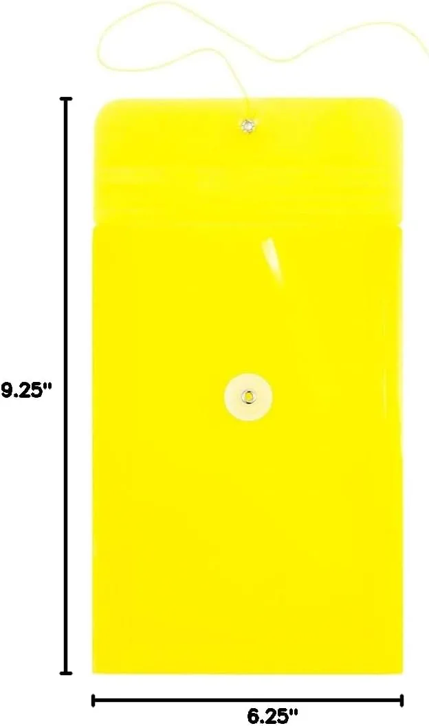 JAM PAPER Open-End Plastic Envelopes, Button & String