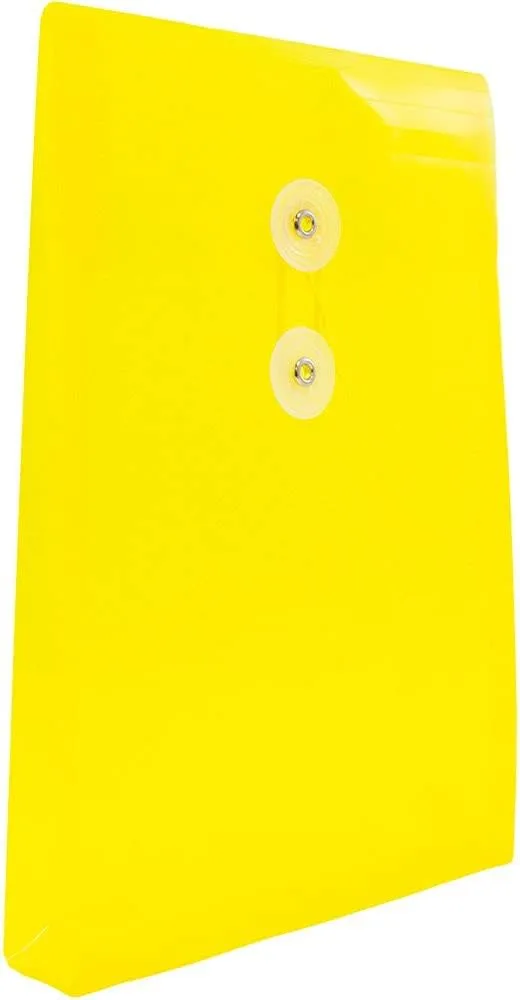 JAM PAPER Open-End Plastic Envelopes, Button & String