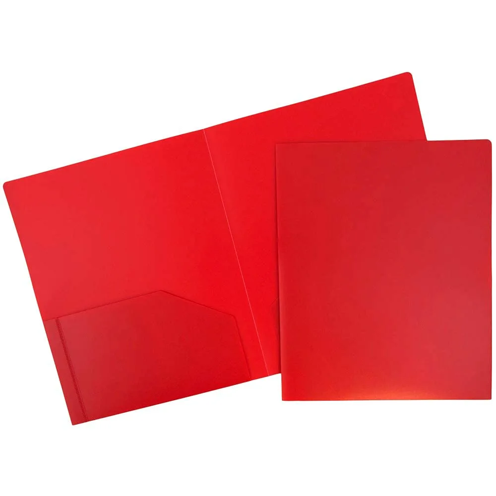 JAM Paper Heavy-Duty 2-Pocket Plastic Presentation Folders - Letter Size