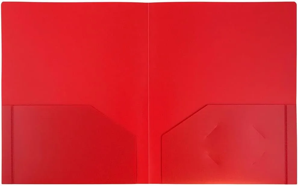 JAM Paper Heavy-Duty 2-Pocket Plastic Presentation Folders - Letter Size
