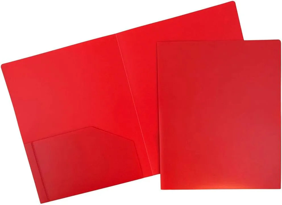 JAM Paper Heavy-Duty 2-Pocket Plastic Presentation Folders - Letter Size