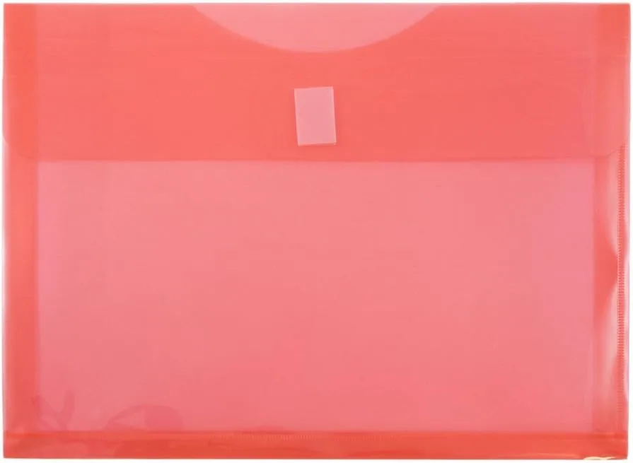 JAM PAPER Plastic Booklet Expansion Envelopes with Hook & Loop Closure - Letter