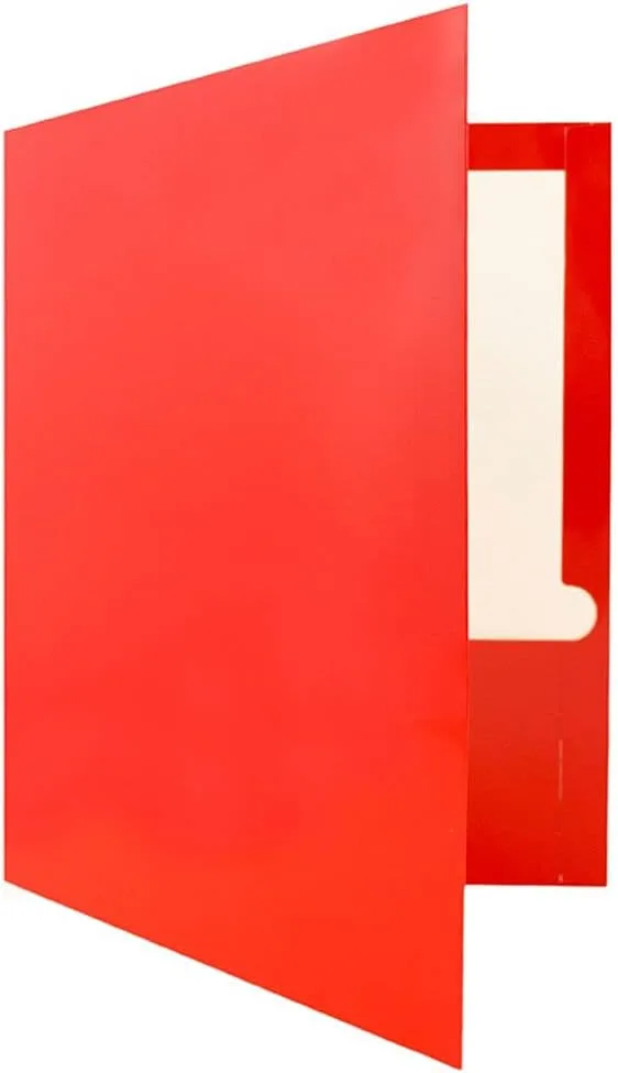 JAM PAPER Laminated Two-Pocket Glossy Presentation Folders - Letter Size
