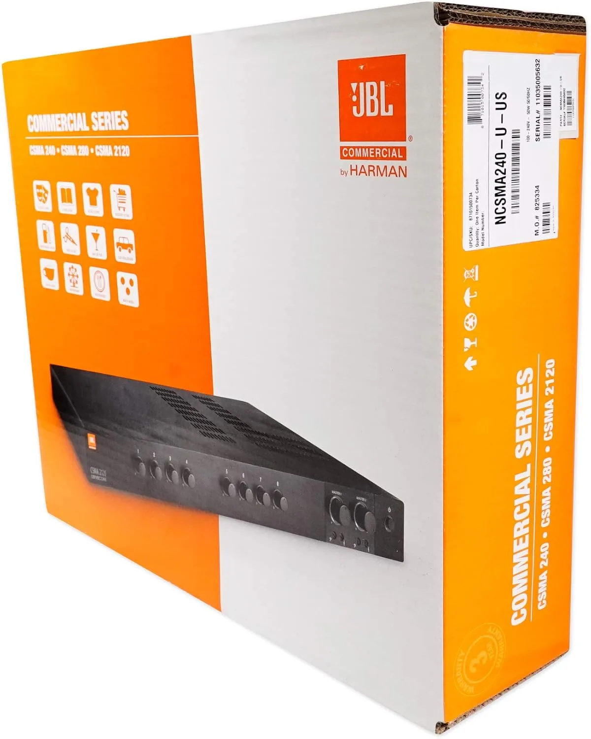 JBL CSMA Two-Channel Commercial Mixer-Amplifier