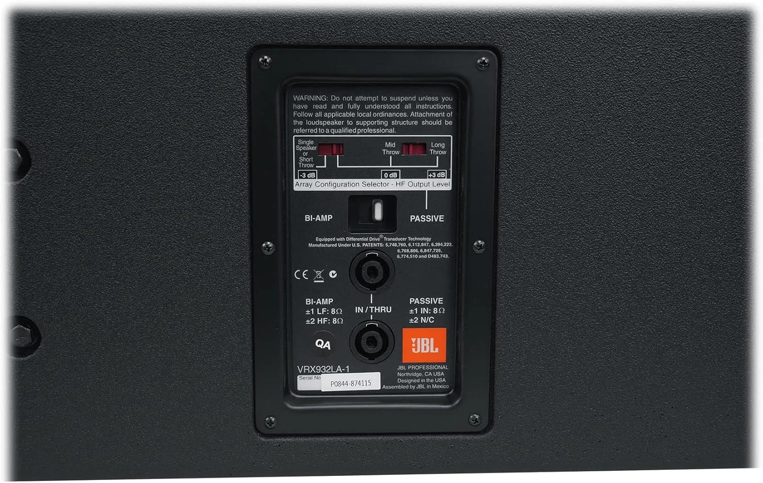 JBL VRX Two-Way Line Array Loudspeaker System