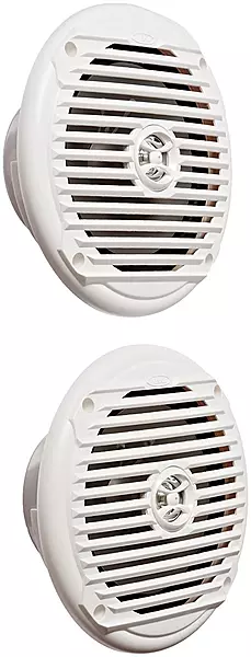 Jensen MS6007WR 6.5” Coaxial Marine Speakers, 60 Watts, White, Sold as Pair