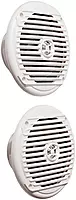 Jensen MS6007WR 6.5” Coaxial Marine Speakers, 60 Watts, White, Sold as Pair