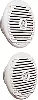 Jensen MS6007WR 6.5” Coaxial Marine Speakers, 60 Watts, White, Sold as Pair